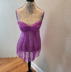 Lilac Purple Lace Babydoll Lingerie